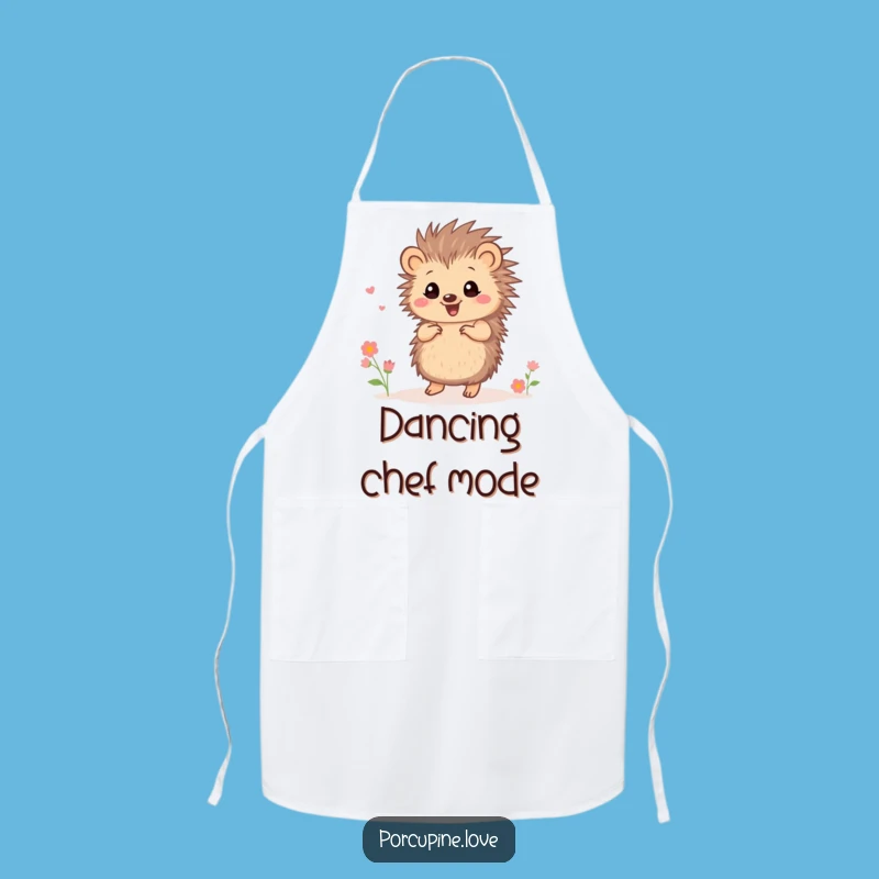Funny Dancing Porcupine Flower Apron - Kitchen Dance Fun, Novelty Cooking Gift