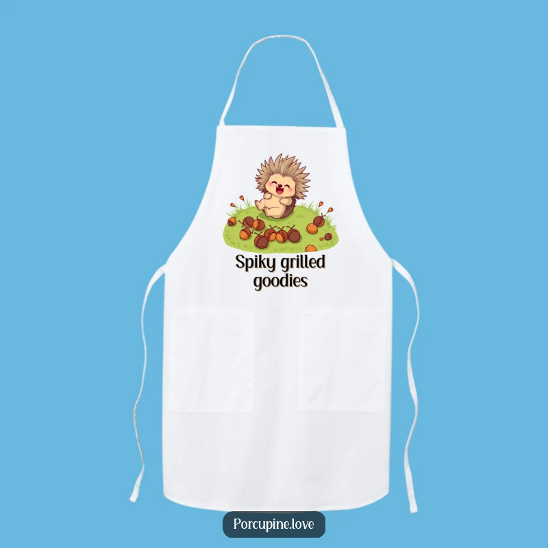 Funny Porcupine Kitchen Apron: Cute Acorn Chef Apron Funny Gift