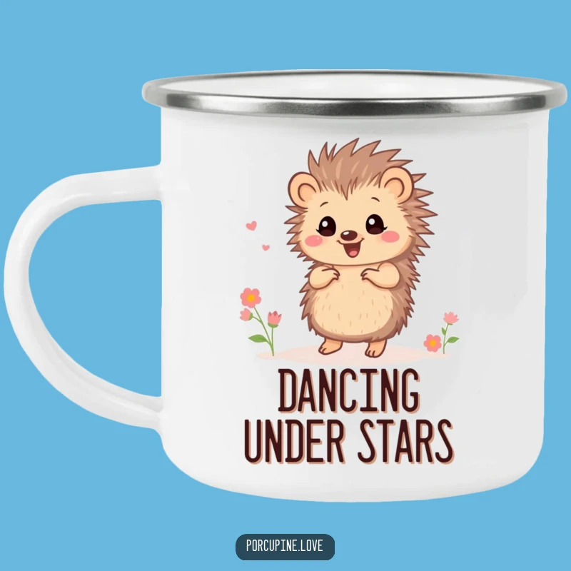 Funny Dancing Porcupine Flower Camping Mug - Outdoor Joy, Durable Funny Gift