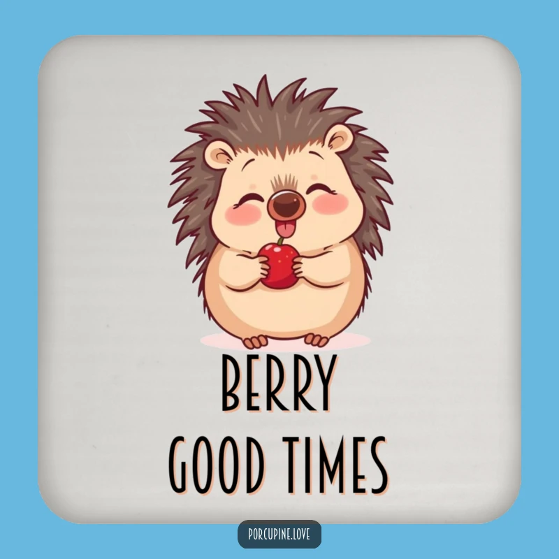 Funny Excited Porcupine Drink Coaster - Berry Wiggling Nose Protection, Humorous Table Gift