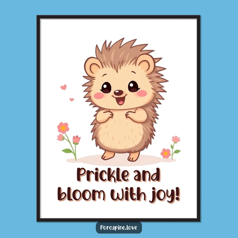 Funny Free Printable Wall Art: Dancing Porcupine Flower Downloadable Art