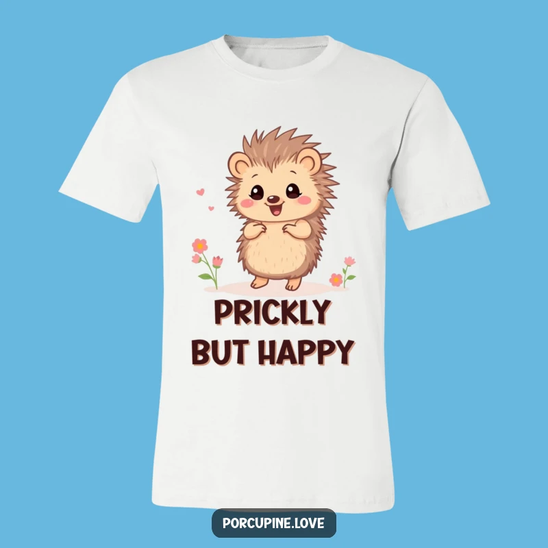 Funny Dancing Porcupine Flower T-Shirt - Happy Little Dance Tee, Great Funny Gift