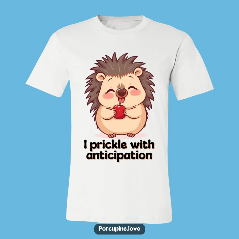 Funny Excited Porcupine T-Shirt - Wiggling Nose at Berry, Hilarious Animal Tee
