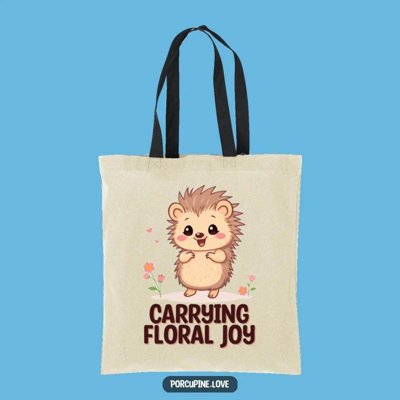 Funny Dancing Porcupine Flower Tote Bag - Joyful Accessory, Eco Funny Gift